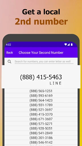 My 2nd Line Text Call Number