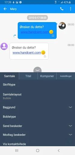 Handcent Next SMS Danish Langu