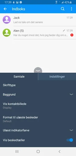 Handcent Next SMS Danish Langu