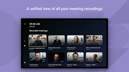 Zoho Cliq: Meetings on Home TV