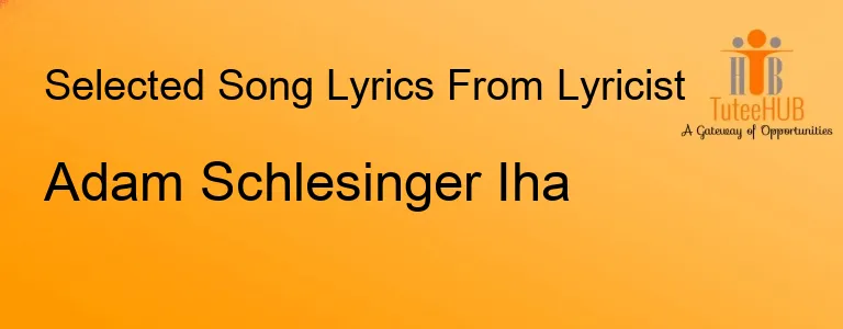 Adam Schlesinger Iha