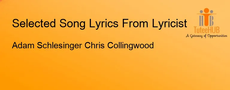 Adam Schlesinger Chris Collingwood