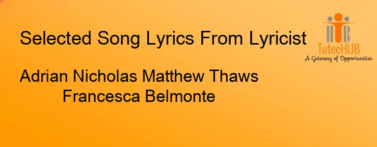 Adrian Nicholas Matthew Thaws Francesca Belmonte