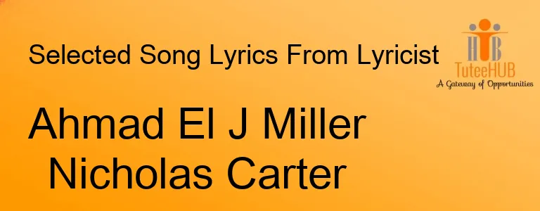 Ahmad El J Miller Nicholas Carter