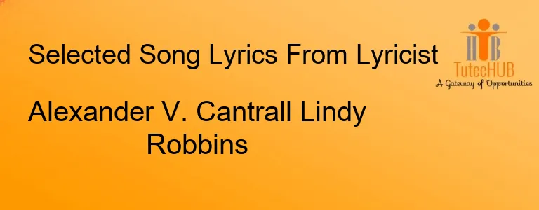 Alexander V. Cantrall Lindy Robbins