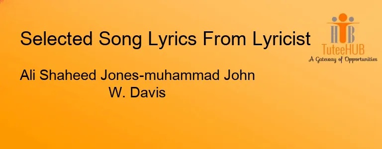 Ali Shaheed Jones-muhammad John W. Davis