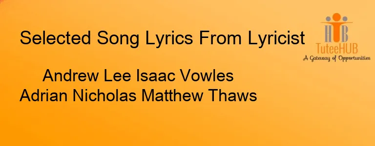 Andrew Lee Isaac Vowles Adrian Nicholas Matthew Thaws