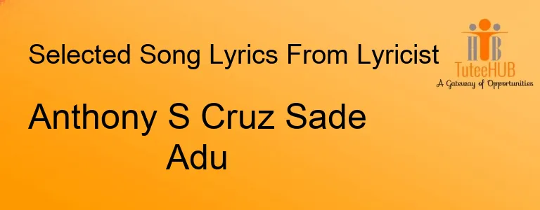 Anthony S Cruz Sade Adu