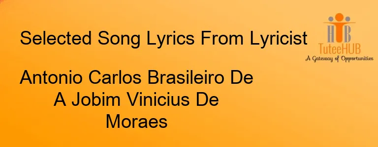 Antonio Carlos Brasileiro De A Jobim Vinicius De Moraes
