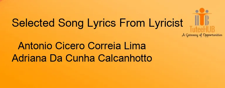 Antonio Cicero Correia Lima Adriana Da Cunha Calcanhotto