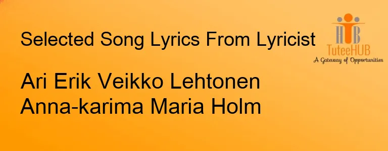 Ari Erik Veikko Lehtonen Anna-karima Maria Holm