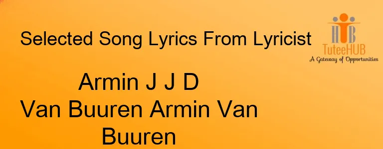 Armin J J D Van Buuren Armin Van Buuren