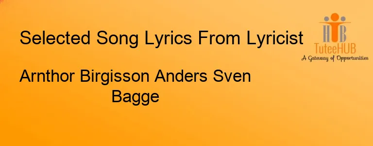 Arnthor Birgisson Anders Sven Bagge