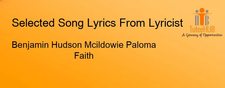 Benjamin Hudson Mcildowie Paloma Faith