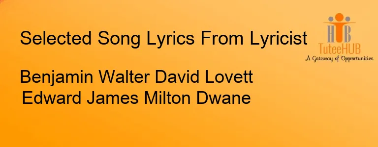 Benjamin Walter David Lovett Edward James Milton Dwane