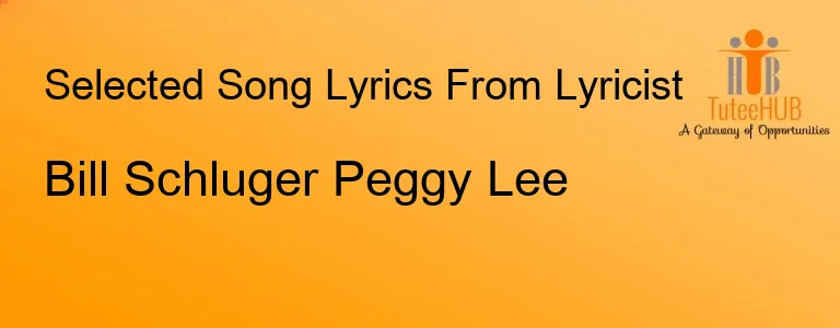 Bill Schluger Peggy Lee