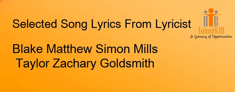 Blake Matthew Simon Mills Taylor Zachary Goldsmith