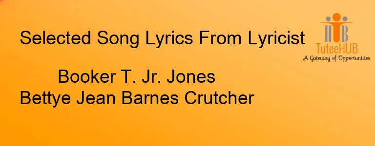 Booker T. Jr. Jones Bettye Jean Barnes Crutcher