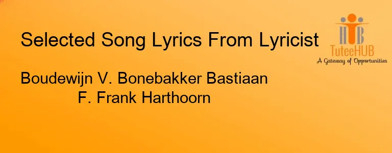 Boudewijn V. Bonebakker Bastiaan F. Frank Harthoorn