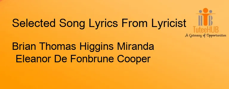 Brian Thomas Higgins Miranda Eleanor De Fonbrune Cooper