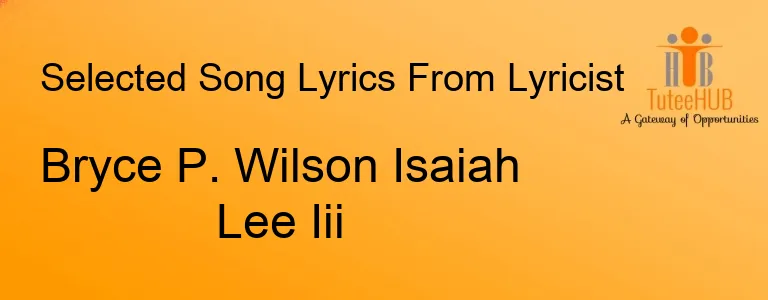 Bryce P. Wilson Isaiah Lee Iii