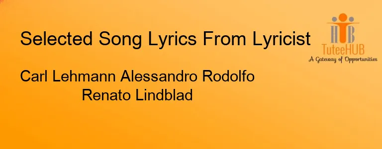 Carl Lehmann Alessandro Rodolfo Renato Lindblad