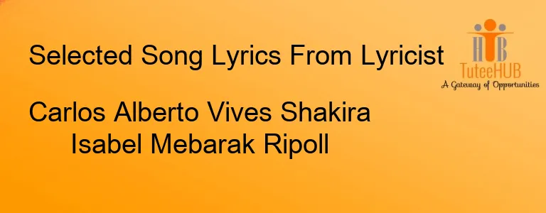 Carlos Alberto Vives Shakira Isabel Mebarak Ripoll