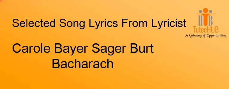 Carole Bayer Sager Burt Bacharach