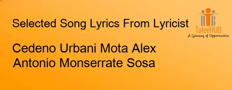 Cedeno Urbani Mota Alex Antonio Monserrate Sosa