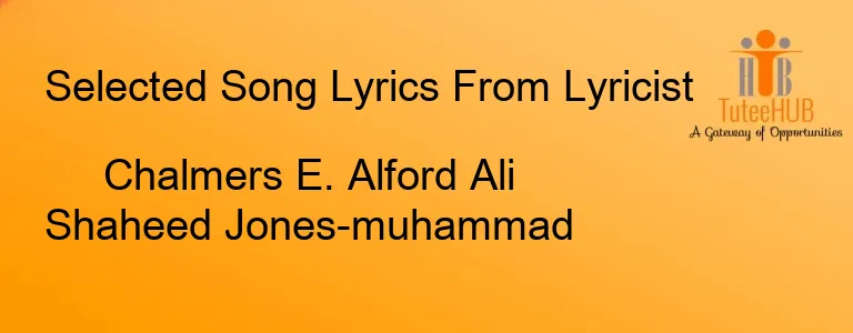 Chalmers E. Alford Ali Shaheed Jones-muhammad