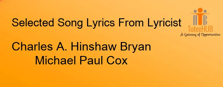 Charles A. Hinshaw Bryan Michael Paul Cox