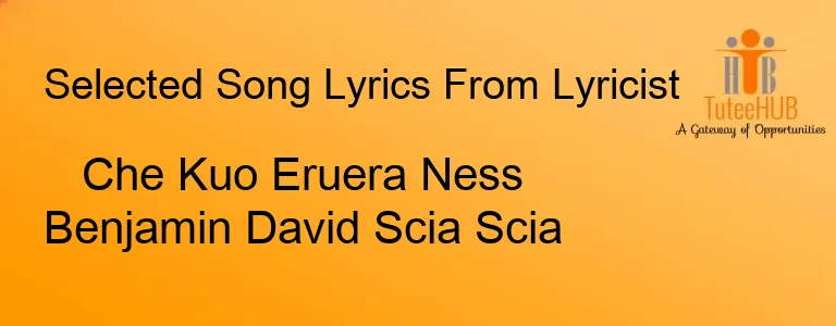 Che Kuo Eruera Ness Benjamin David Scia Scia