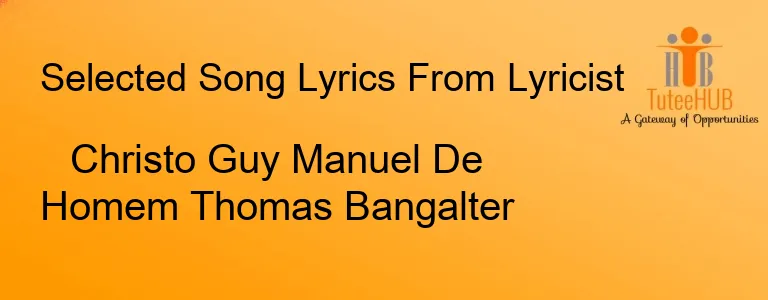 Christo Guy Manuel De Homem Thomas Bangalter