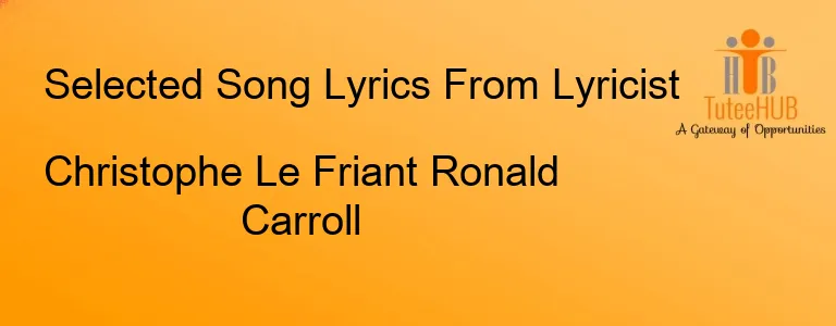 Christophe Le Friant Ronald Carroll