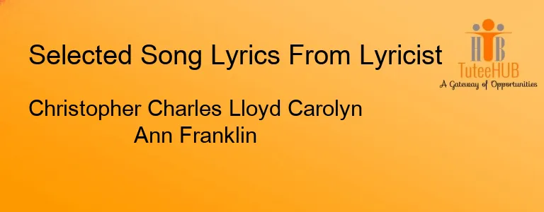Christopher Charles Lloyd Carolyn Ann Franklin