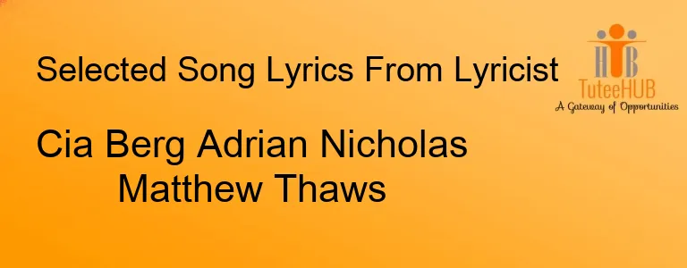 Cia Berg Adrian Nicholas Matthew Thaws