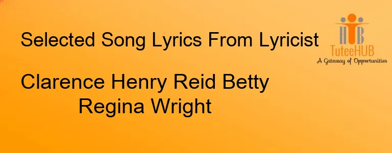 Clarence Henry Reid Betty Regina Wright