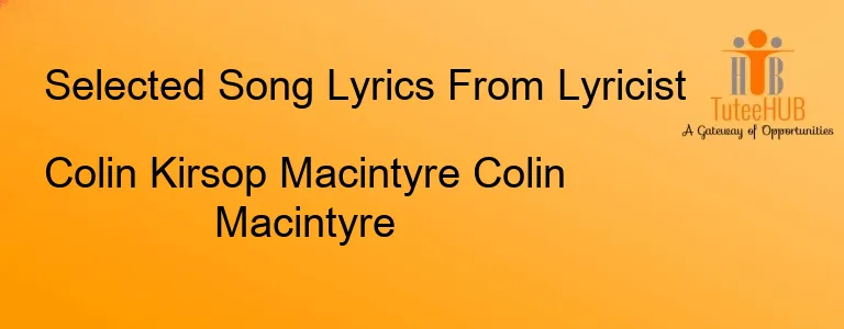 Colin Kirsop Macintyre Colin Macintyre