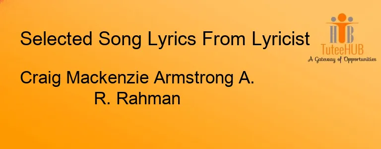 Craig Mackenzie Armstrong A. R. Rahman