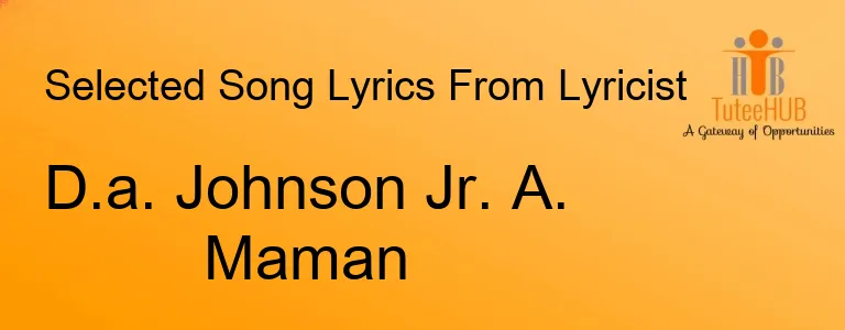 D.a. Johnson Jr. A. Maman