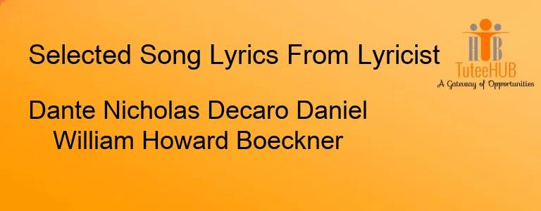 Dante Nicholas Decaro Daniel William Howard Boeckner