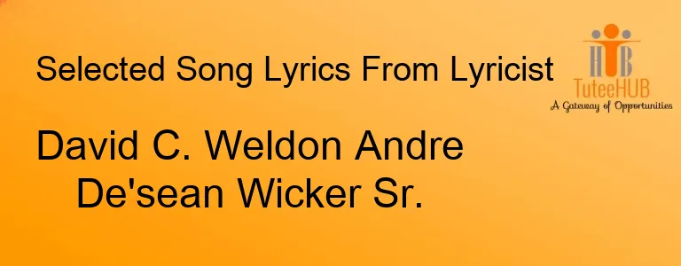 David C. Weldon Andre De'sean Wicker Sr.