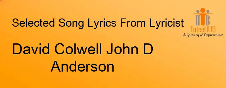 David Colwell John D Anderson
