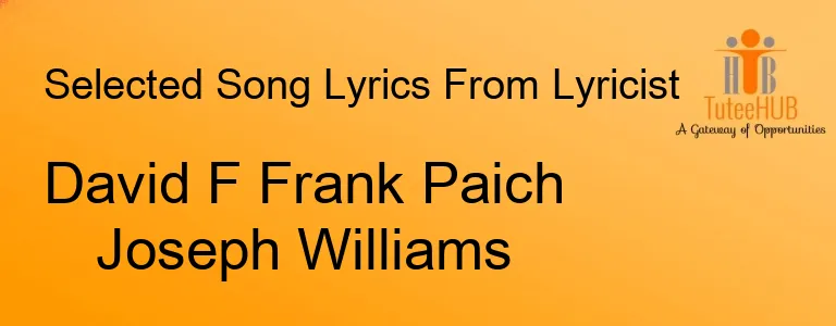 David F Frank Paich Joseph Williams