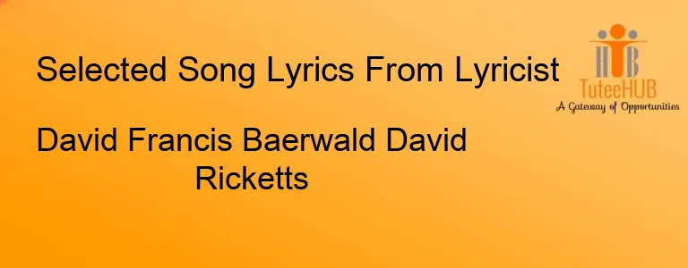 David Francis Baerwald David Ricketts