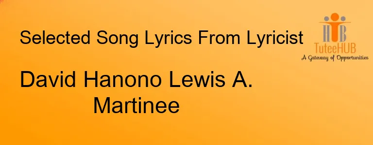 David Hanono Lewis A. Martinee