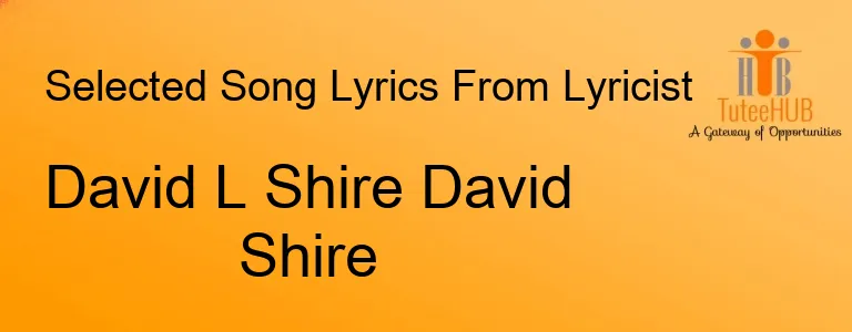 David L Shire David Shire