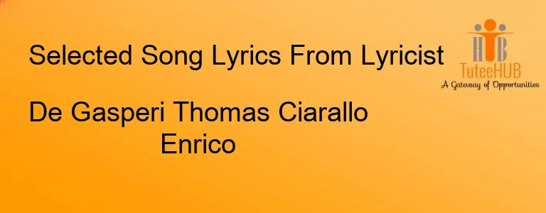 De Gasperi Thomas Ciarallo Enrico