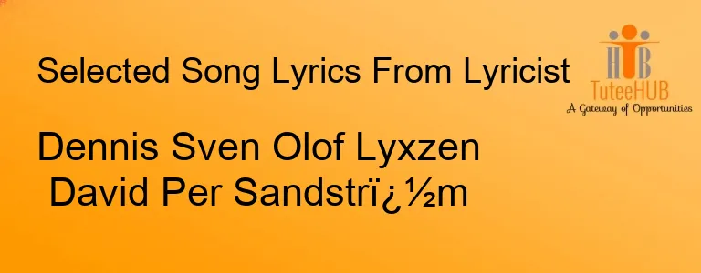 Dennis Sven Olof Lyxzen David Per Sandstrï¿½m