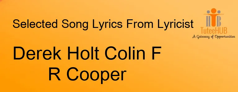 Derek Holt Colin F R Cooper